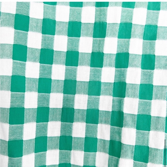 Anthropologie - Green Gingham Blouse - Size 6 - Picture 9 of 15